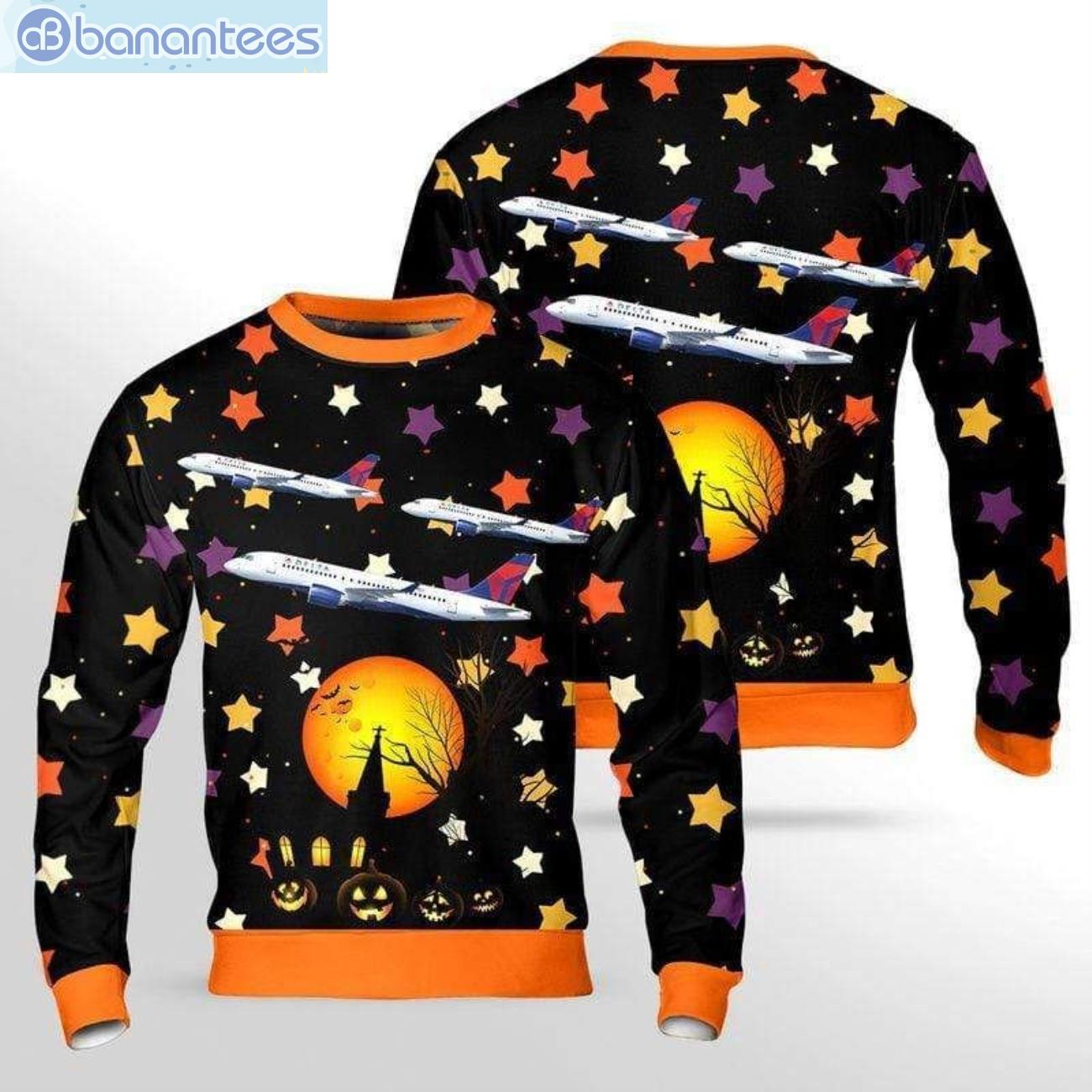 Delta Air Lines Airbus A220-300 Halloween Night 3D Sweater Product Photo 1