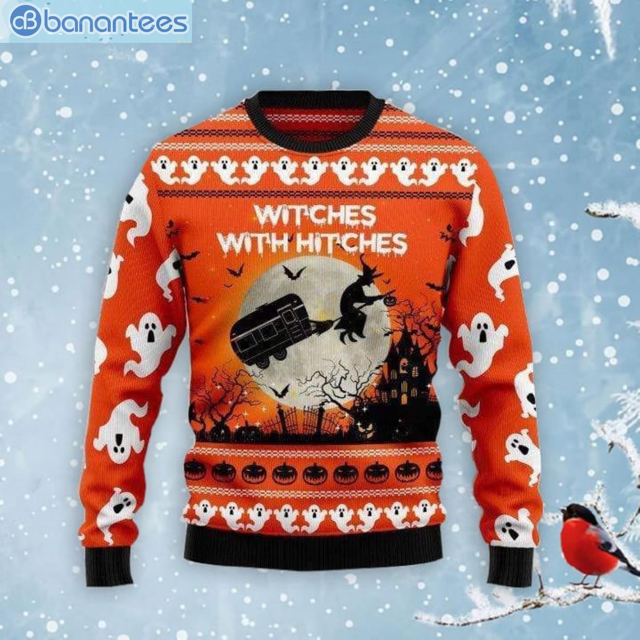Witches With Hitches Halloween Night 3D Sweater Product Photo 1