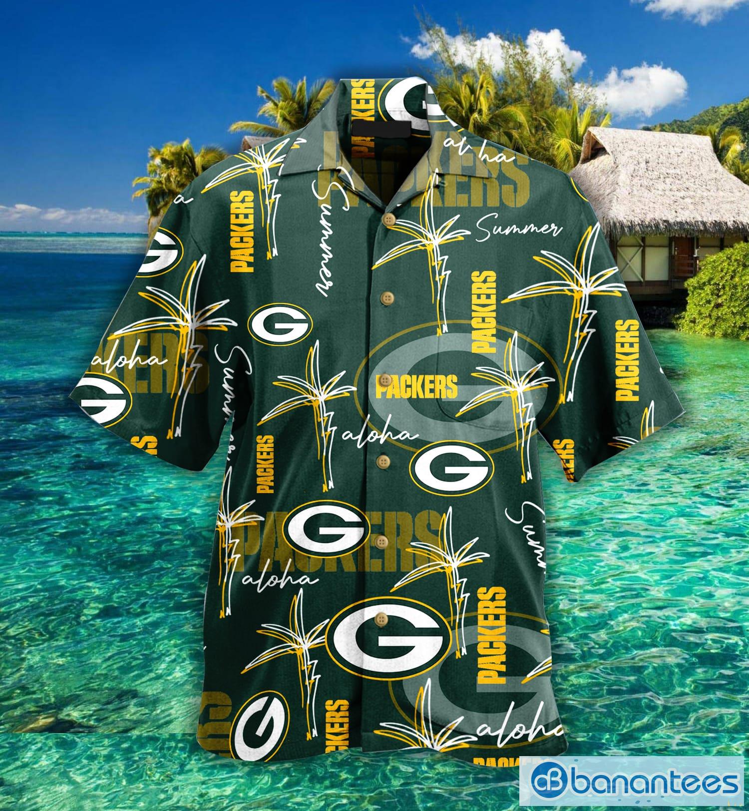 Green Bay Packers Tropical Floral Custom Name Aloha Hawaiian Shirt