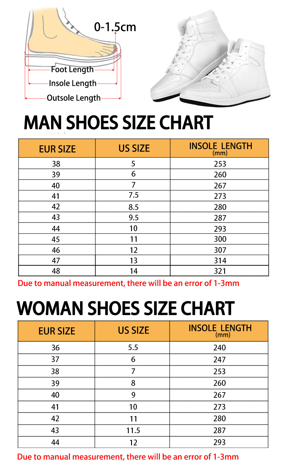 Size Chart Air Jordan