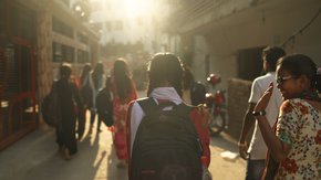 Student in Road