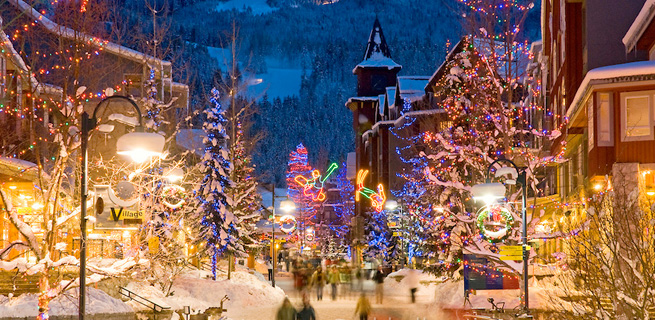 Christmas lights in whistler