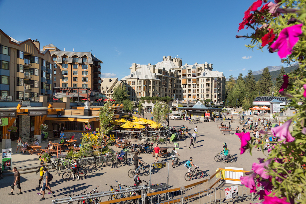 People gathering in Summer in Whistler