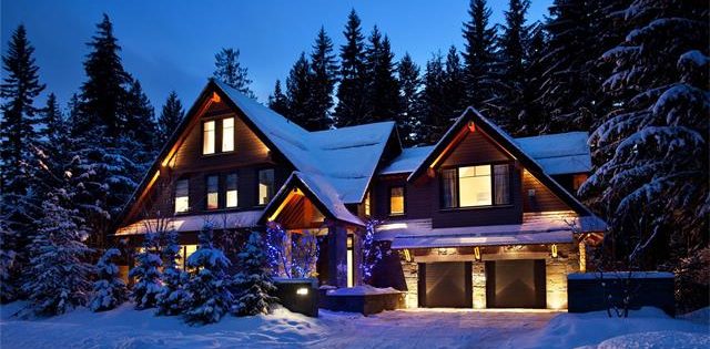 Whistler home at night