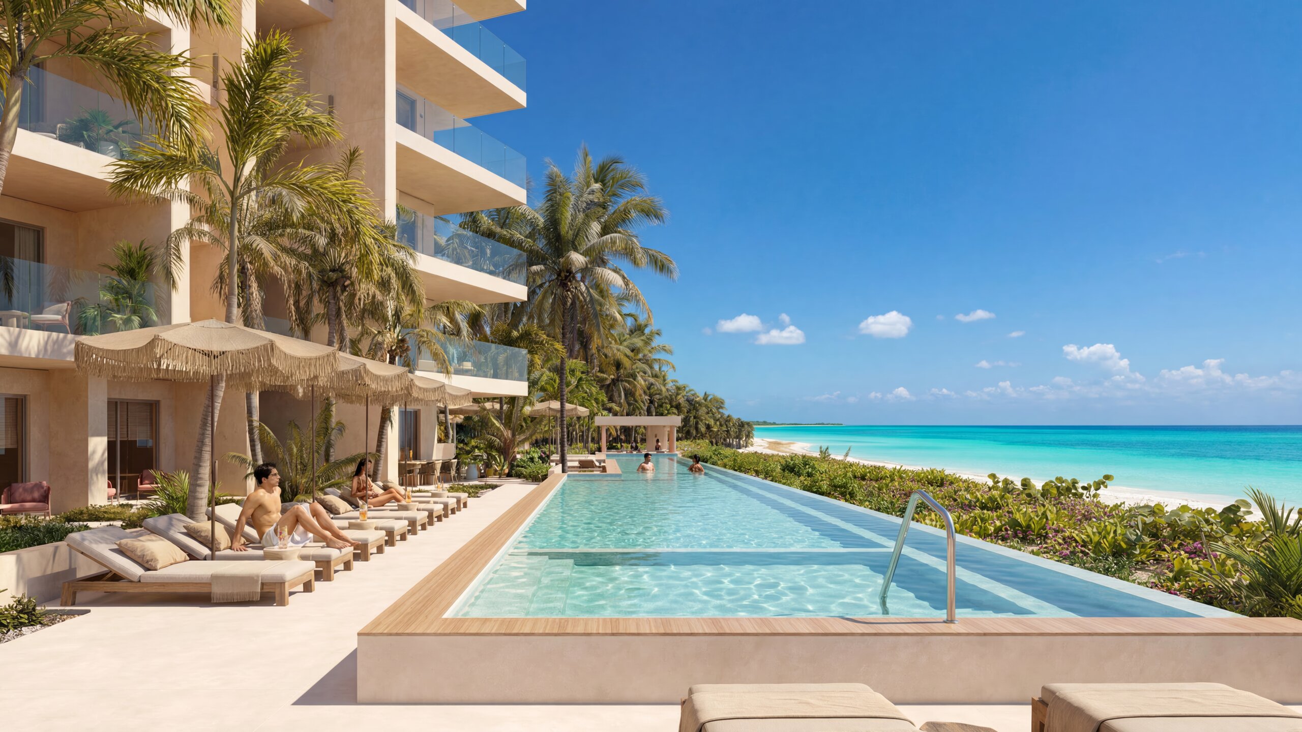 Infinity pool oceanfront — Arrecife Sisal
