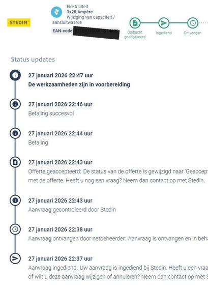 Screenshot of timeline from the application website showing that progress from 22:37 to 22:47