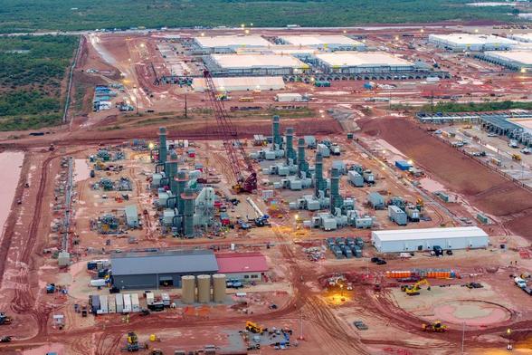 Gas turbines being installed at the Stargate A.I. data center in Abilene, Texas, in September. Kyle Grillot / Bloomberg