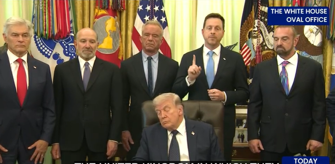 Trump dozing off in his chair while official behind him is speaking