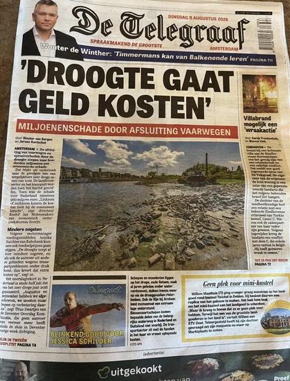 Front page with that headline in bold all caps