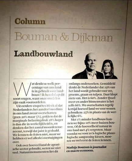 Photo of the article in the printed paper, in Dutch. Short version in my post.