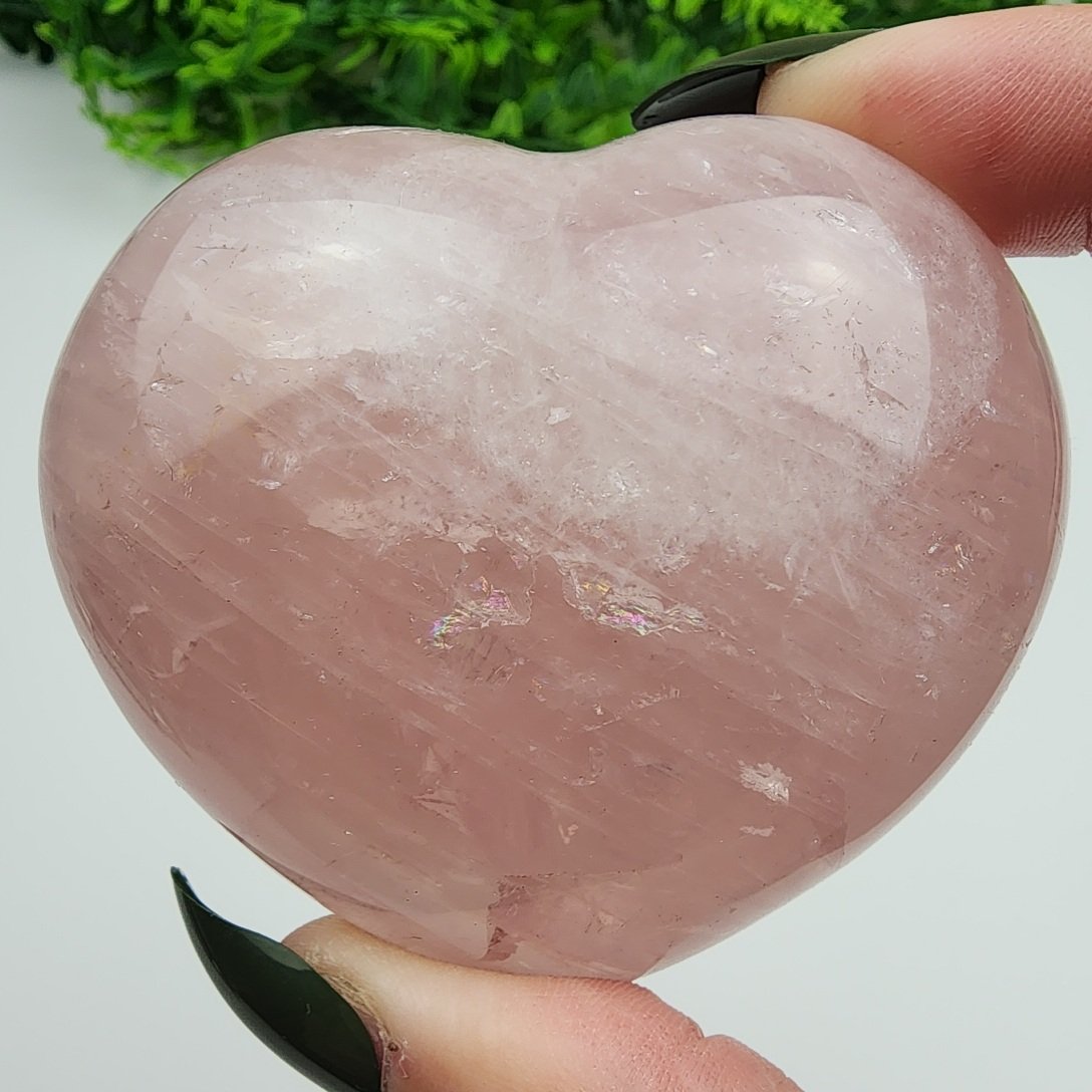 Rose Quartz Heart Madagascar SiO2 Polished Rose Quartz Virgo Gems
