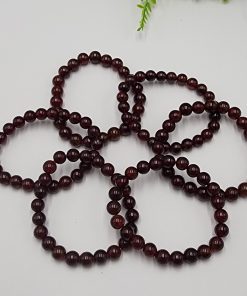 Alternative view of Hessonite Garnet Bracelet ~9mm | China | X3Z2(SiO4)3 | Polished Garnet