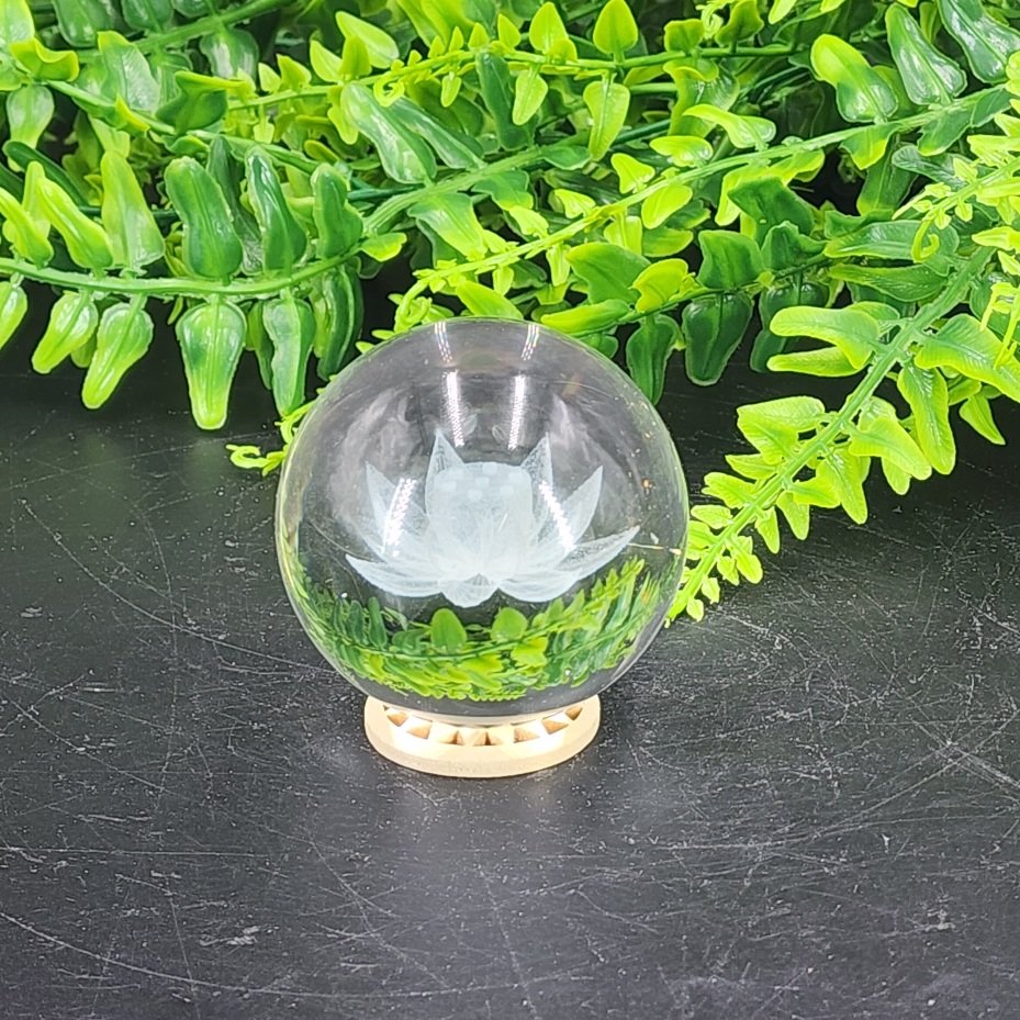 Balsa Wood Sphere Stand ~1-1/2" | Madagascar | Laser Cut Wooden Stand - Image 4