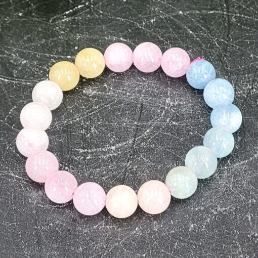 Mixed Beryl Bracelet ~8mm | Brazil | Be₃Al₂SiO₆ | Polished Beryl - Image 5