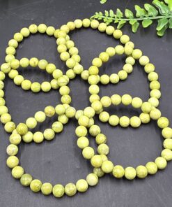 Alternative view of Green Opal Bracelet ~7mm Beads | Madagascar | SiO2 · nH2O | Polished Green Opal