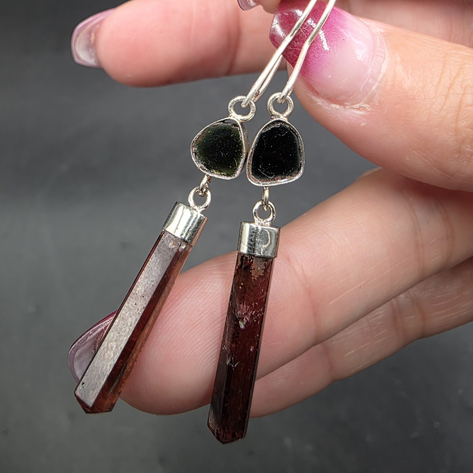 Tourmaline Earrings | Afghanistan | WX3B3A13 (AlSi20 9)3- (0,0H,F)4 | Polished Tourmaline - Image 5