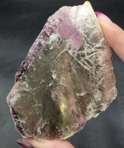 Alternative view of Lepidolite Slab | Brazil | K(Li,Al) 3(Al,Si,Rb) 4O 10(F,OH) | Bi-Color Lepidolite Slice
