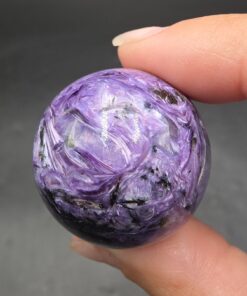 Charoite Mini Sphere ~25mm | Tokko River Confluence, Russia | K5Ca8(Si6O15)2(Si2O7)Si4O9(OH) | Polished Charoite