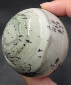 Alternative view of Dendritic Opal Sphere ~60mm | Laos | SiO2 · nH2O | Polished Dendritic Opal
