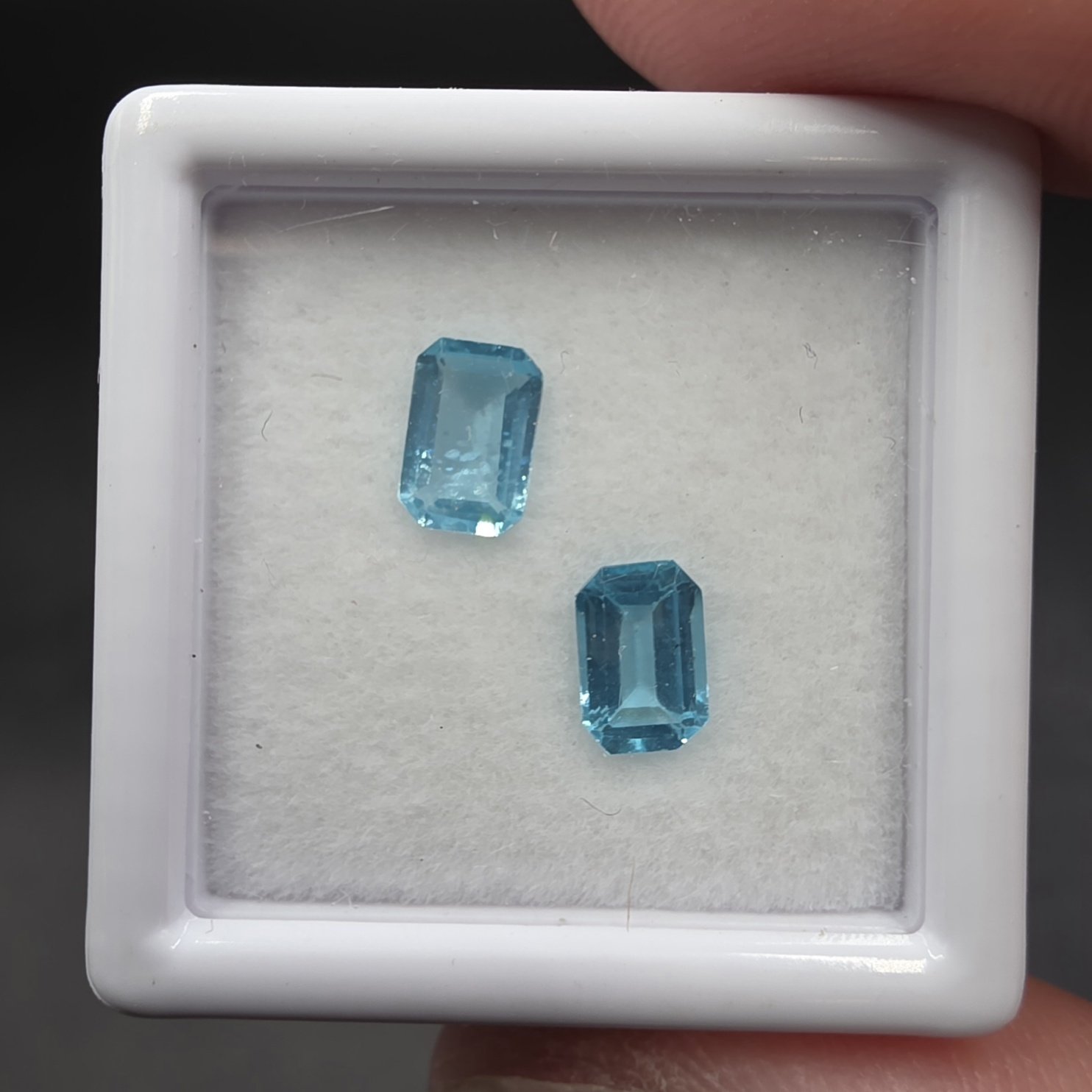 Blue Apatite Facets | Afghanistan | Ca5(PO4)3(OH,F,Cl) | Faceted Blue Apatite - Image 4