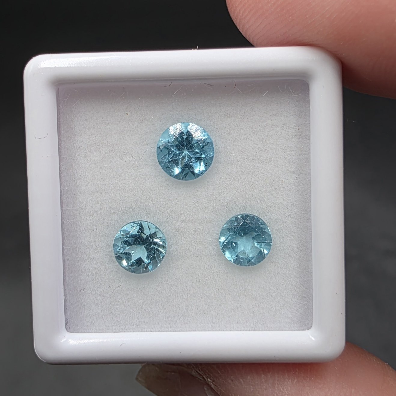 Blue Apatite Facets | Afghanistan | Ca5(PO4)3(OH,F,Cl) | Faceted Blue Apatite - Image 2