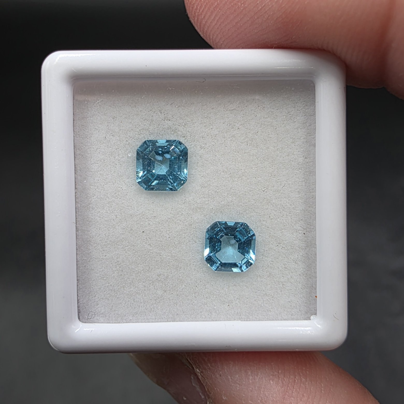 Blue Apatite Facets | Afghanistan | Ca5(PO4)3(OH,F,Cl) | Faceted Blue Apatite