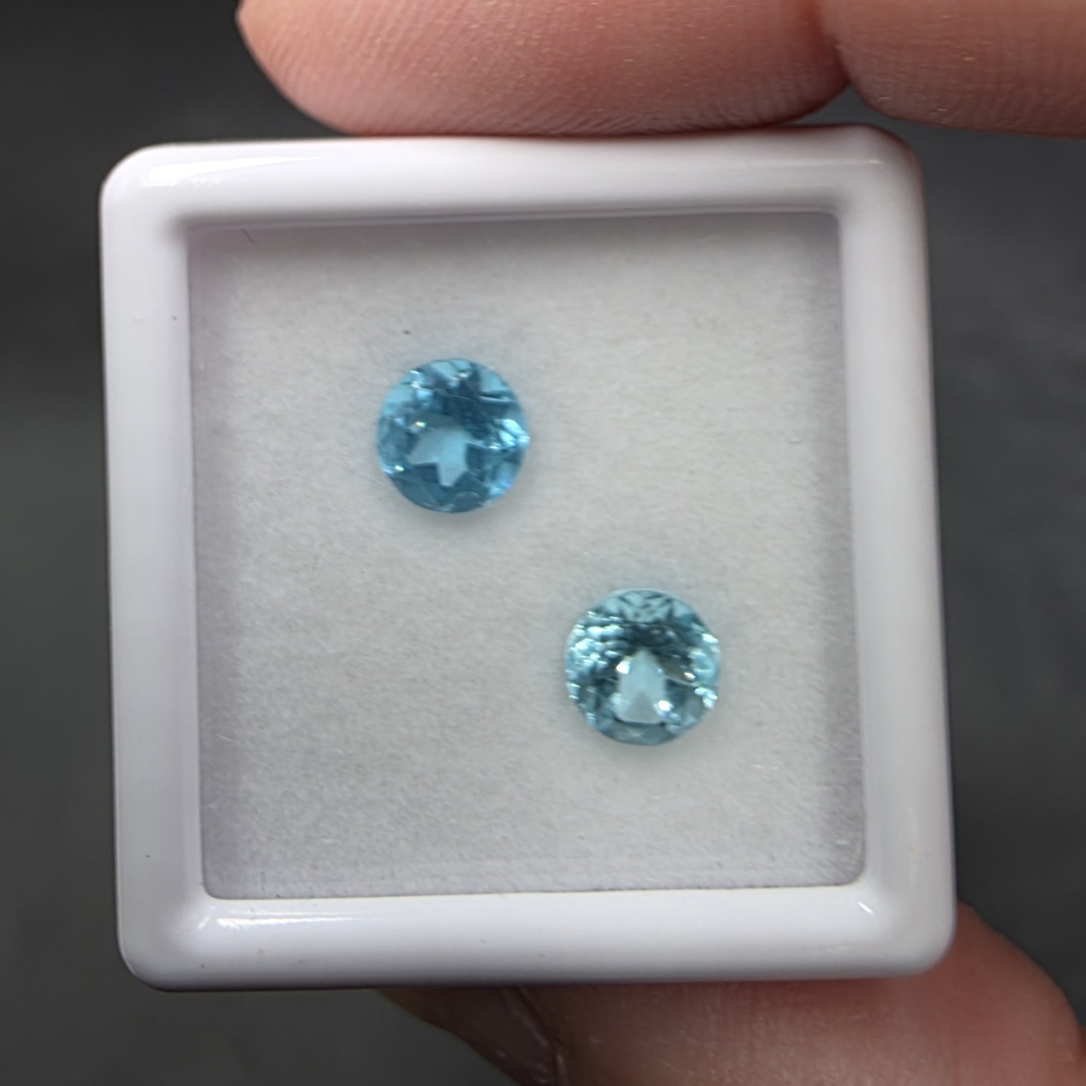 Blue Apatite Facets | Afghanistan | Ca5(PO4)3(OH,F,Cl) | Faceted Blue Apatite - Image 3