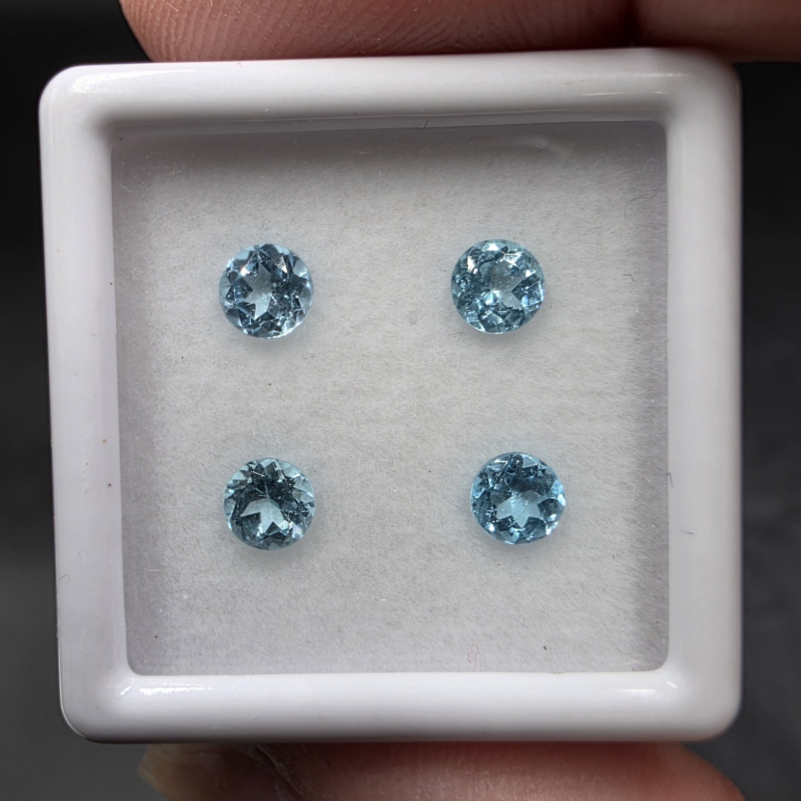 Blue Apatite Facets | Afghanistan | Ca5(PO4)3(OH,F,Cl) | Faceted Blue Apatite - Image 5