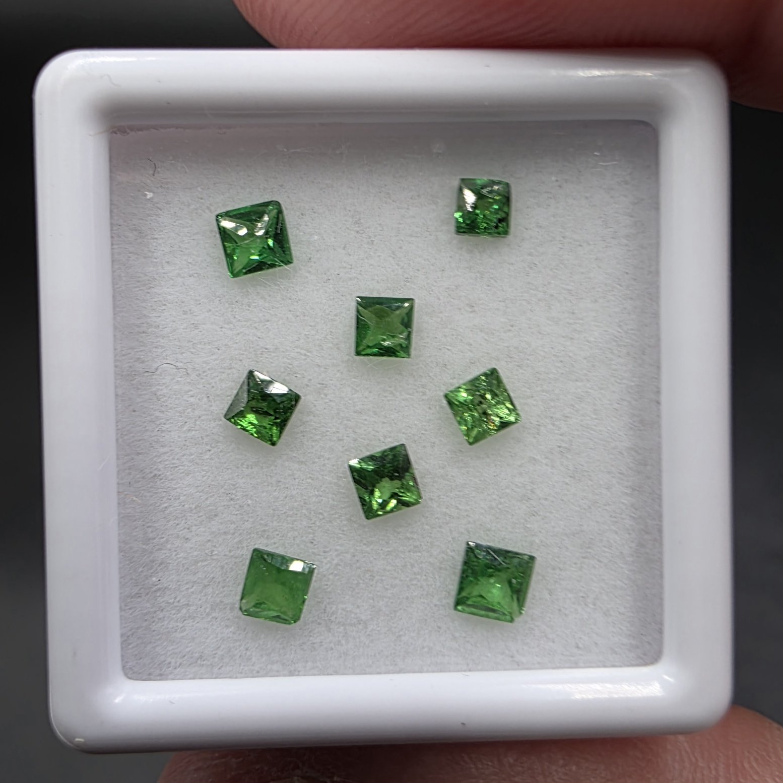 Tsavorite Facet Set | Merelani Hills, Simanjiro District, Manyara Region, Tanzania | Ca3Al2(SiO4)3 | Faceted Tsavorite