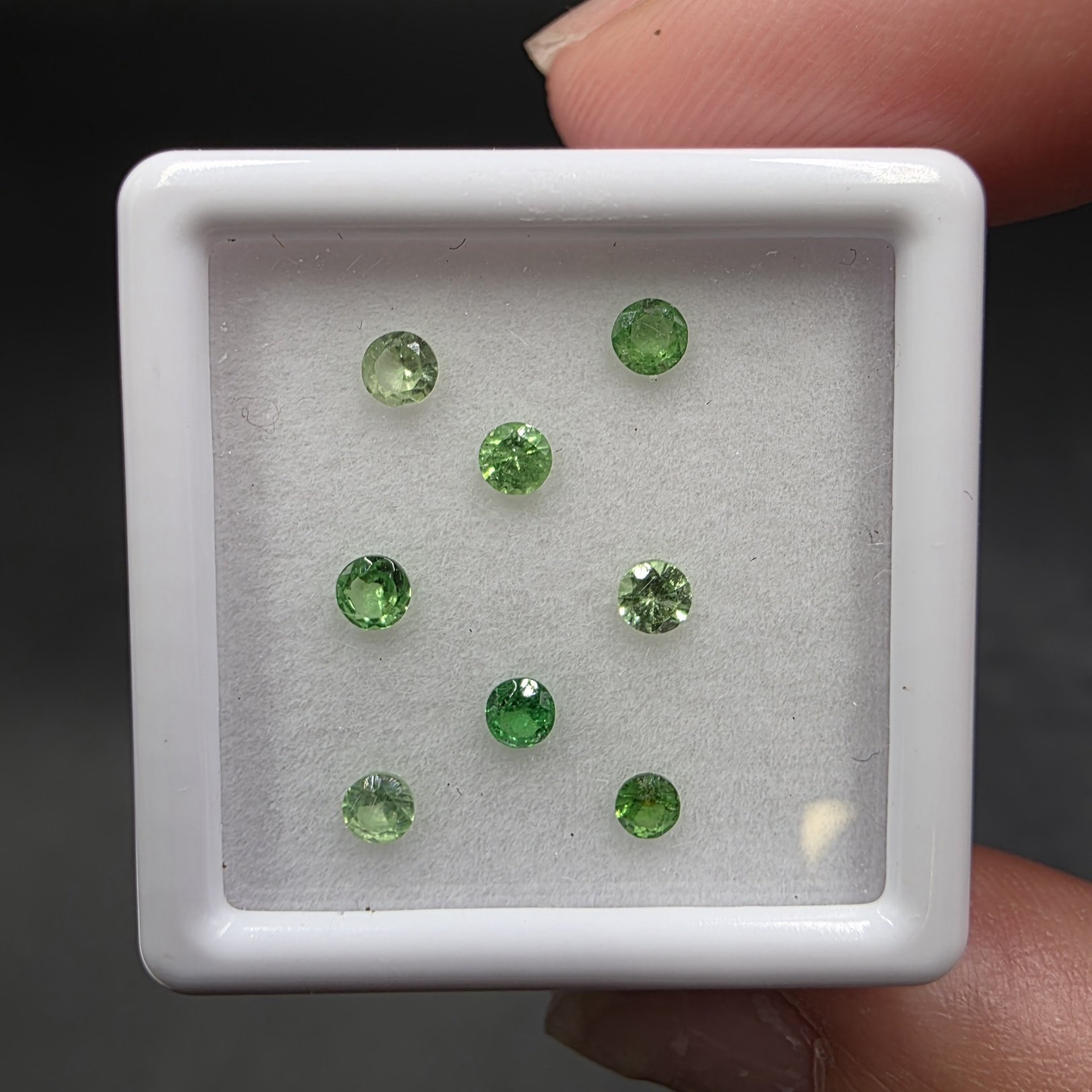 Tsavorite Facet Set | Merelani Hills, Simanjiro District, Manyara Region, Tanzania | Ca3Al2(SiO4)3 | Faceted Tsavorite - Image 3