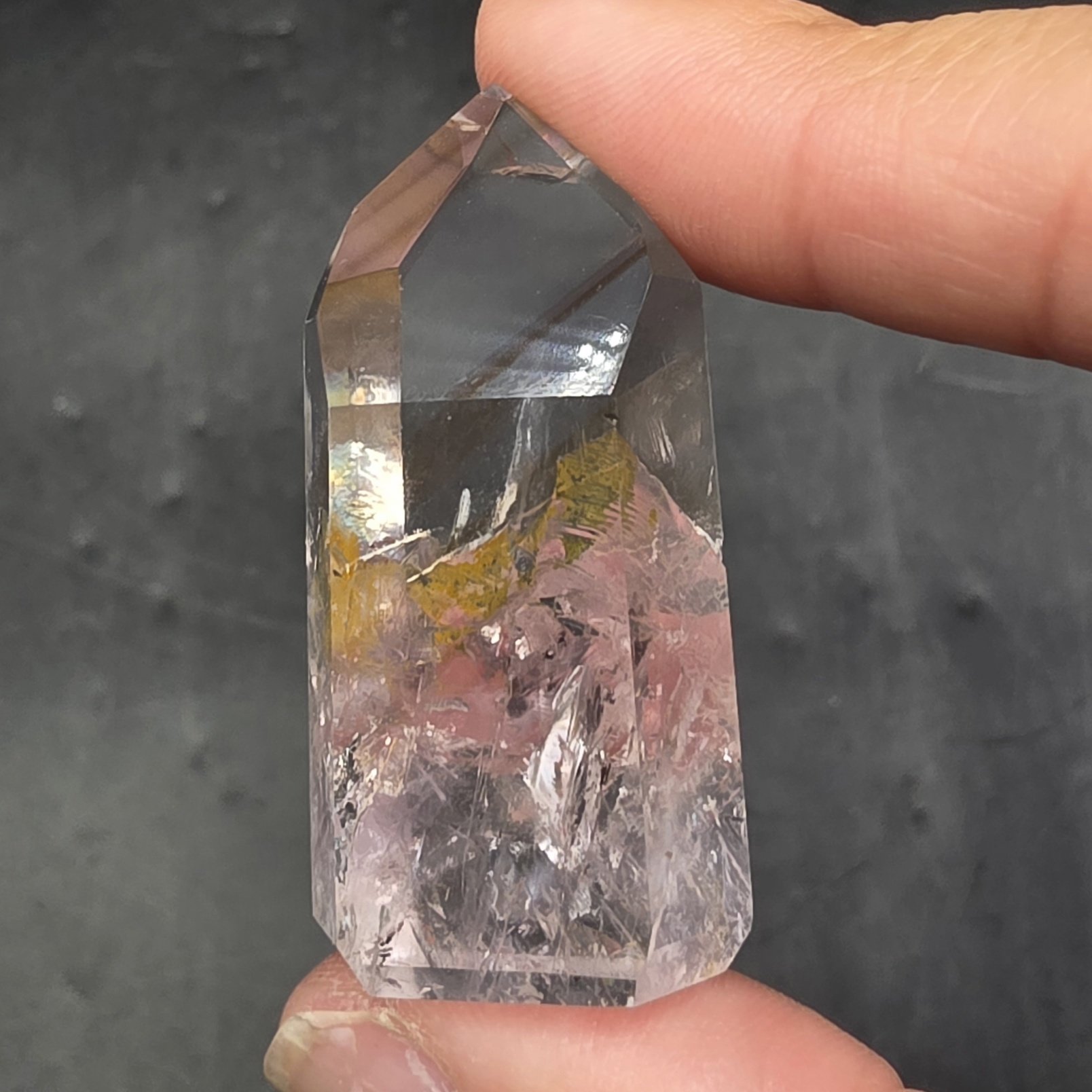 Amethyst with Powellite Tower | Brazil | SiO2 | CaMoO4 | Polished Amethyst - Image 4