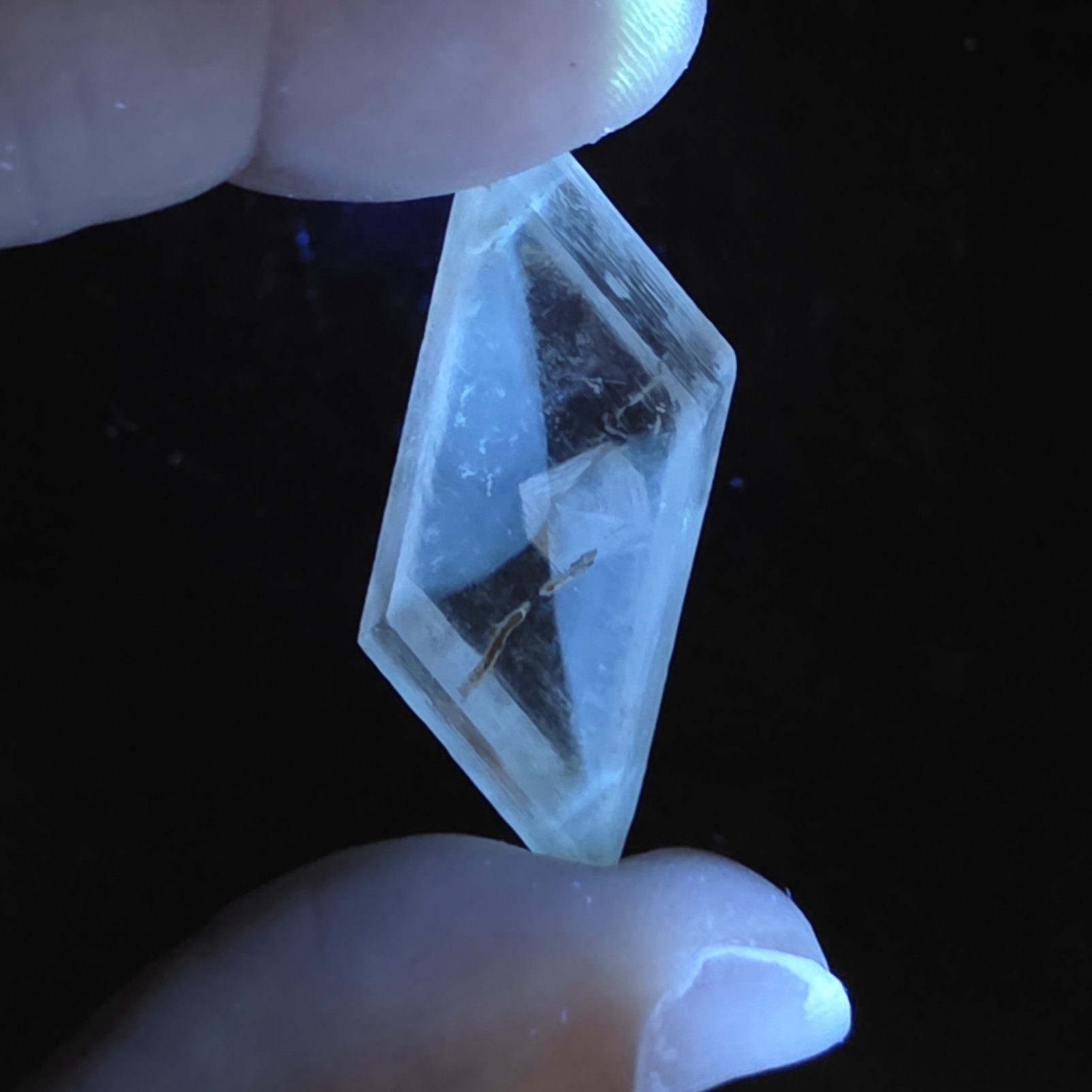 Selenite Rhombohedron | Willow Creek, Nanton, Alberta, Canada | Na2SeO3 | Phosphorescent Selenite Specimen