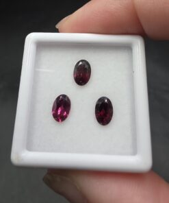 Alternative view of Faceted Rhodolite Garnet Set | Tanzania | Ca3Fe3+2(SiO4)3 | Garnet Facet