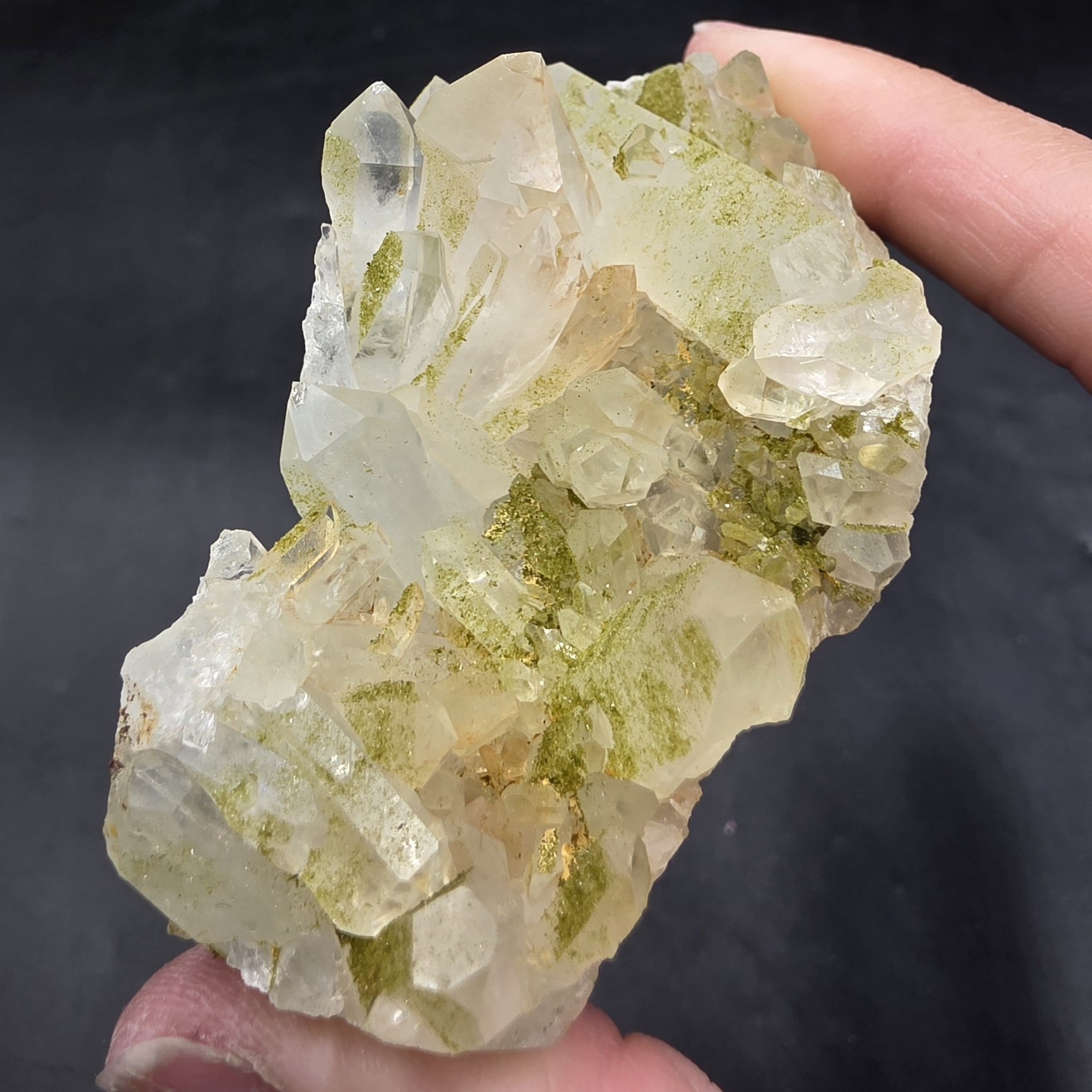 Epidote with Quartz | Turkey | Ca2(Fe,Al)Al2(SiO4)(Si2O7)O(OH) | Epidote Specimen - Image 2