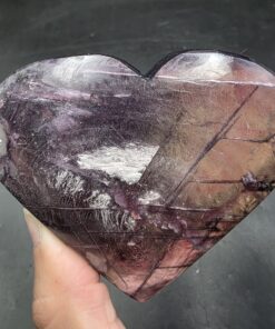 Alternative view of Gem Lepidolite Heart | Brazil | K(Li,Al) 3(Al,Si,Rb) 4O 10(F,OH) | Polished Lepidolite