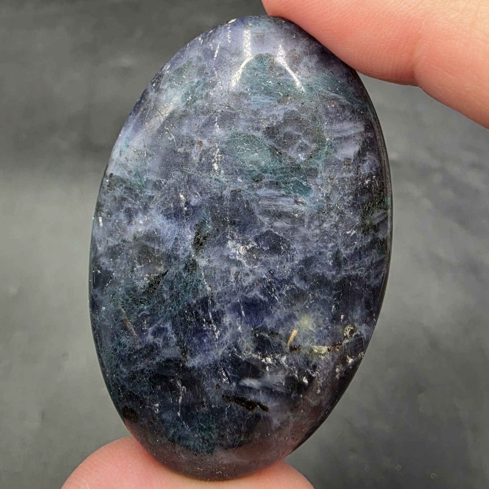Iolite Palmstone | Tanzania | (Mg,Fe)2Al3(AlSi5O18) | Polished Iolite