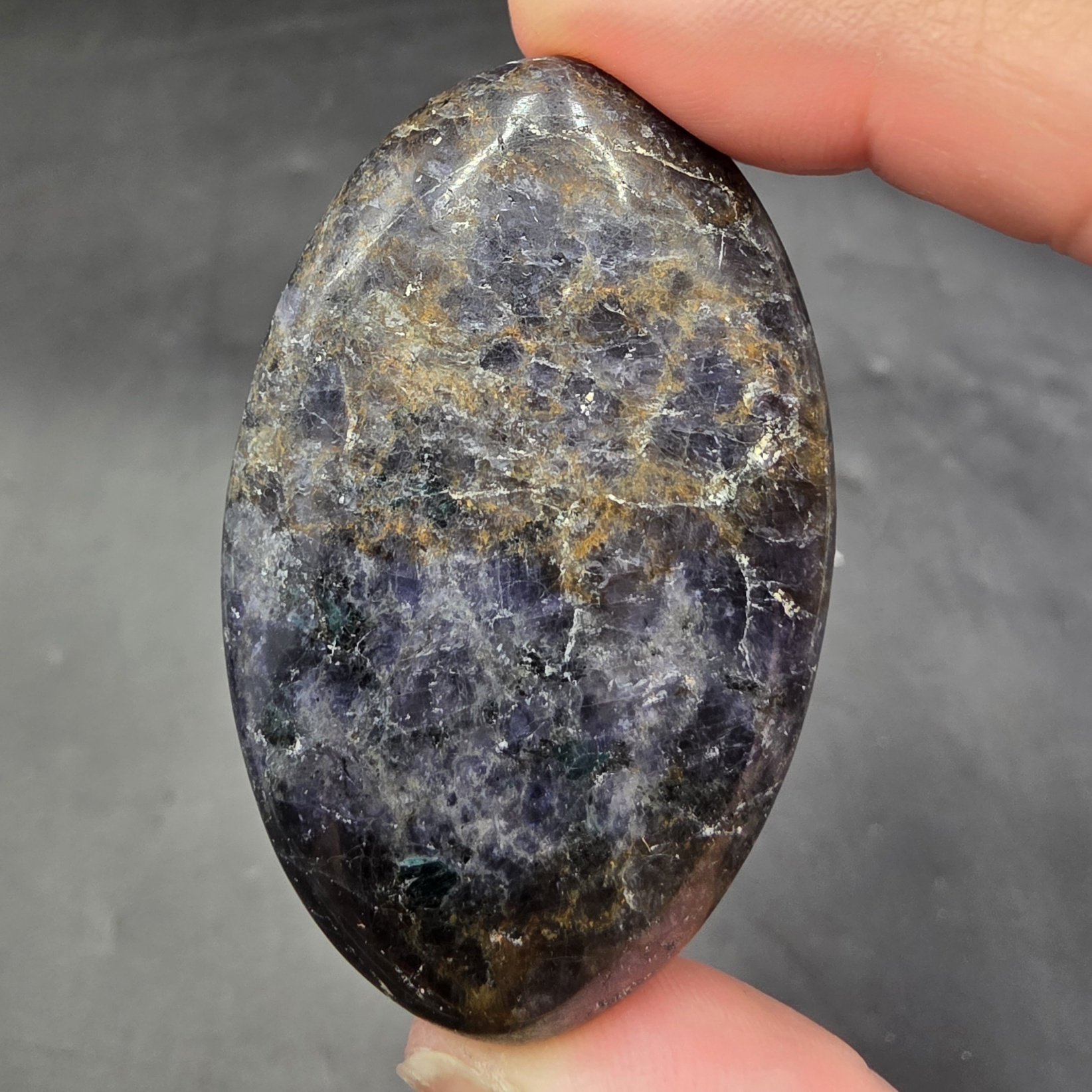 Iolite Palmstone | Tanzania | (Mg,Fe)2Al3(AlSi5O18) | Polished Iolite - Image 2