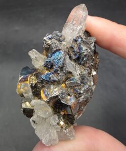 Alternative view of Iridescent Pyrite with Quartz | Indonesia | CaF2 | Iridescent Pyrite Specimen