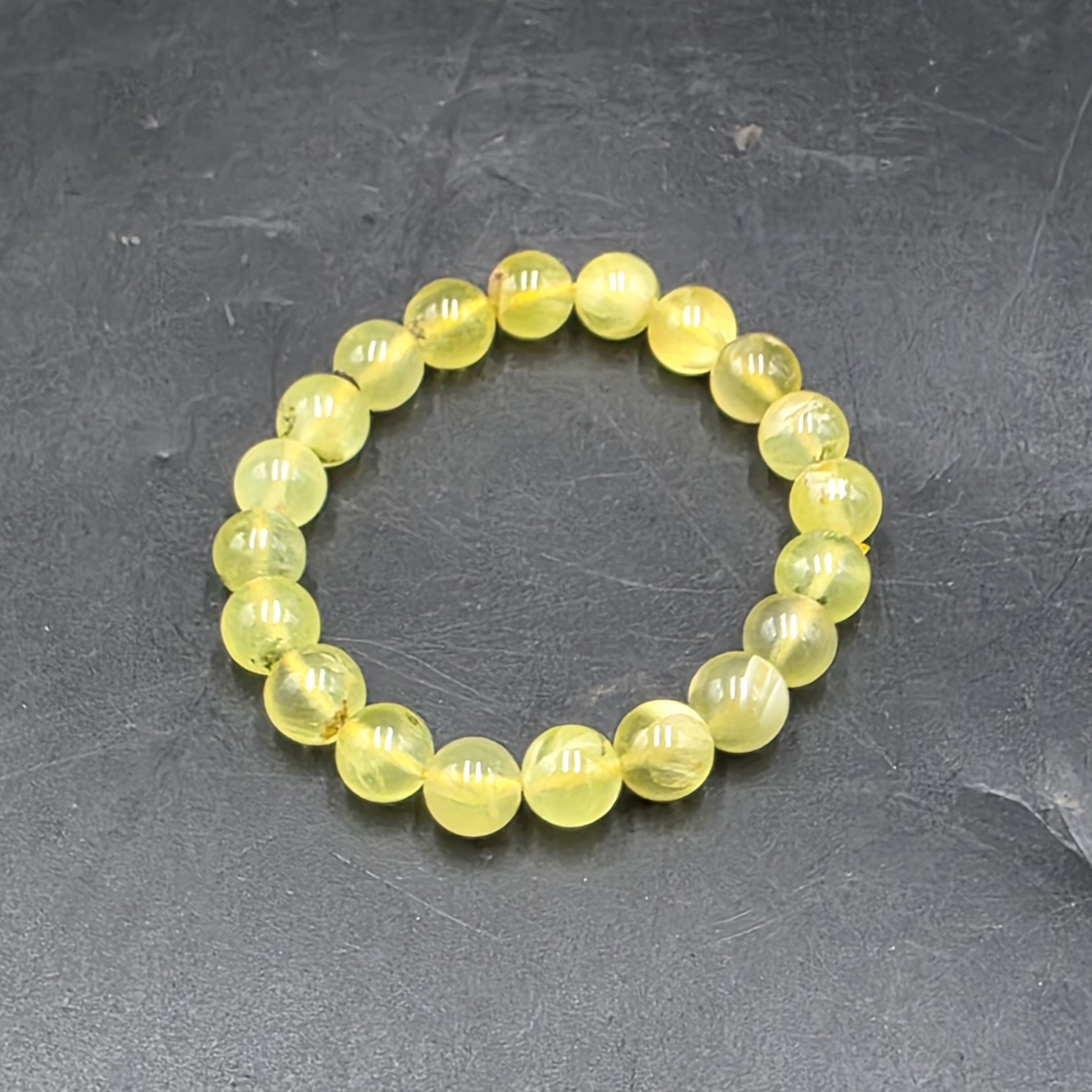 Yellow Fluorite Bracelet ~9mm Beads | China | CaF2 | Polished Yellow Fluorite - Image 3