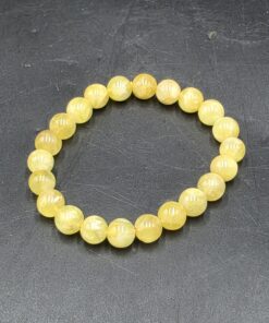 Yellow Fluorite Bracelet ~9mm Beads | China | CaF2 | Polished Yellow Fluorite - Image 4
