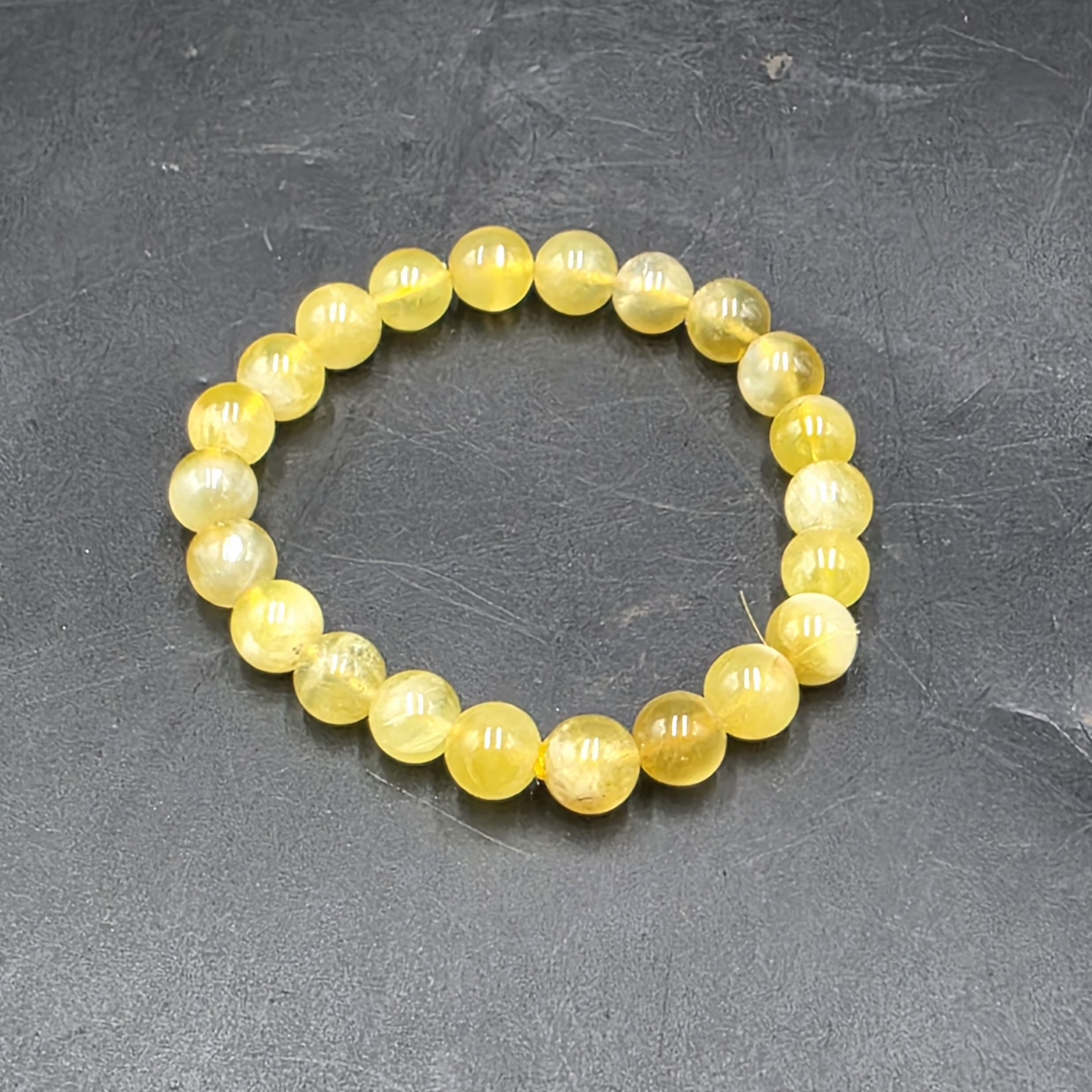 Yellow Fluorite Bracelet ~9mm Beads | China | CaF2 | Polished Yellow Fluorite - Image 5
