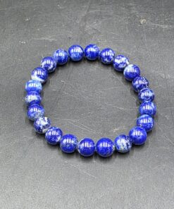 Lapis Lazuli Bracelet ~8mm | Afghanistan | (Na,Ca)₈Al₆Si₆O₂₄ (S,SO)₄ | Polished Lapis Lazuli Beads - Image 3