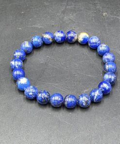 Alternative view of Lapis Lazuli Bracelet ~8mm | Afghanistan | (Na,Ca)₈Al₆Si₆O₂₄ (S,SO)₄ | Polished Lapis Lazuli Beads