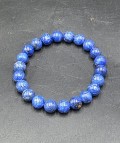 Lapis Lazuli Bracelet ~8mm | Afghanistan | (Na,Ca)₈Al₆Si₆O₂₄ (S,SO)₄ | Polished Lapis Lazuli Beads - Image 4