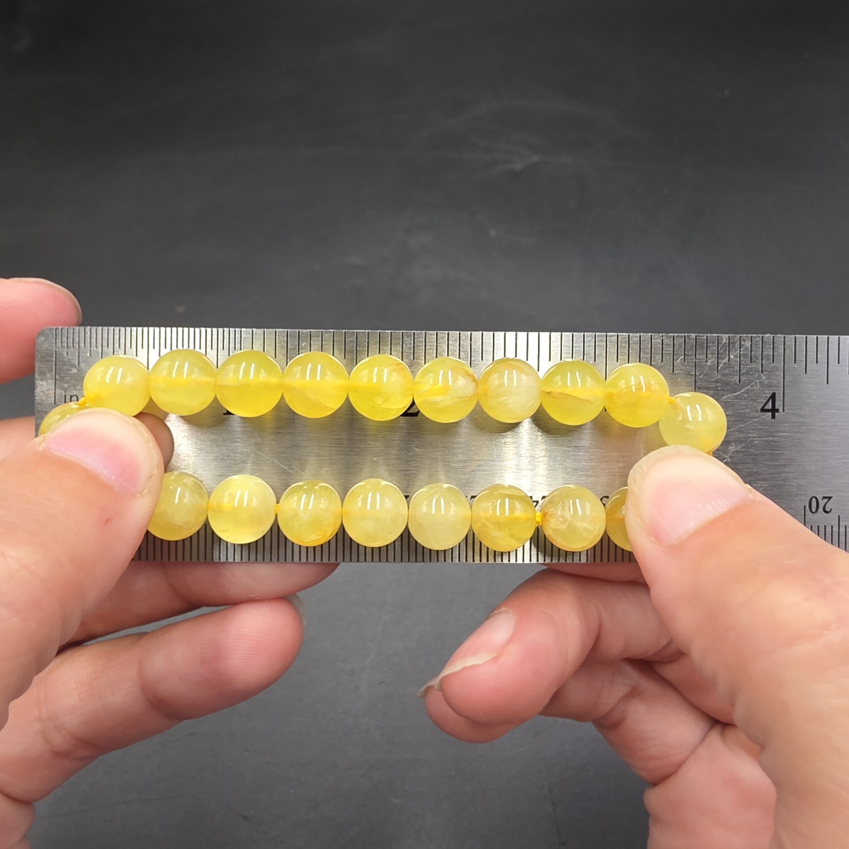 Yellow Fluorite Bracelet ~9mm Beads | China | CaF2 | Polished Yellow Fluorite - Image 2