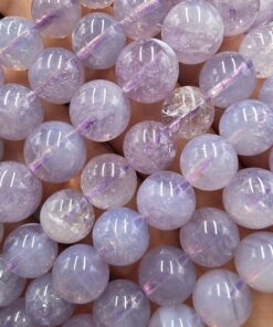 Lavender Moon Quartz Bracelet ~9mm Beads | Bahia, Brazil | SiO2 | Polished Lavender Moon Quartz