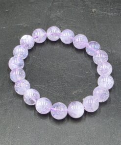 Alternative view of Lavender Moon Quartz Bracelet ~9mm Beads | Bahia, Brazil | SiO2 | Polished Lavender Moon Quartz