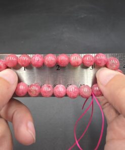 Gem Rhodonite Bracelet ~10mm | Madagascar | (Mn, Fe, Mg, Ca)SiO3 | Polished Rhodonite Beads - Image 5