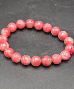 Gem Rhodonite Bracelet ~10mm | Madagascar | (Mn, Fe, Mg, Ca)SiO3 | Polished Rhodonite Beads - Image 4