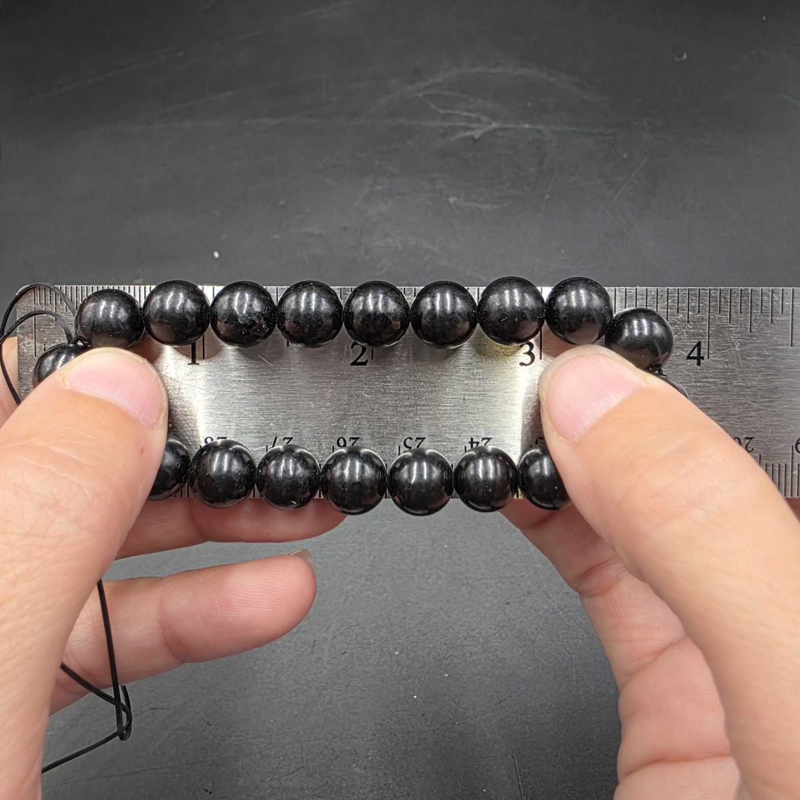 Jet Bracelet ~10mm Beads | China | 75% Carbon 12% Oxygen 13% Sulfur & Hydrogen| Polished Jet - Image 5